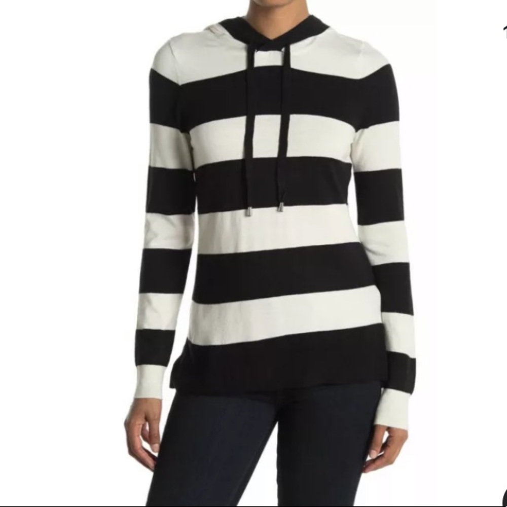 NWT Cyrus Striped Pullover Hooded Sweater XS